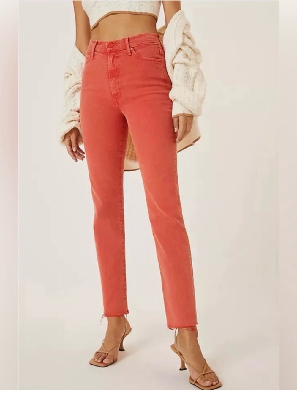 MOTHER Women’s The Swooner Rascal Ankle Fray Jeans in Come Out and Play Size 27